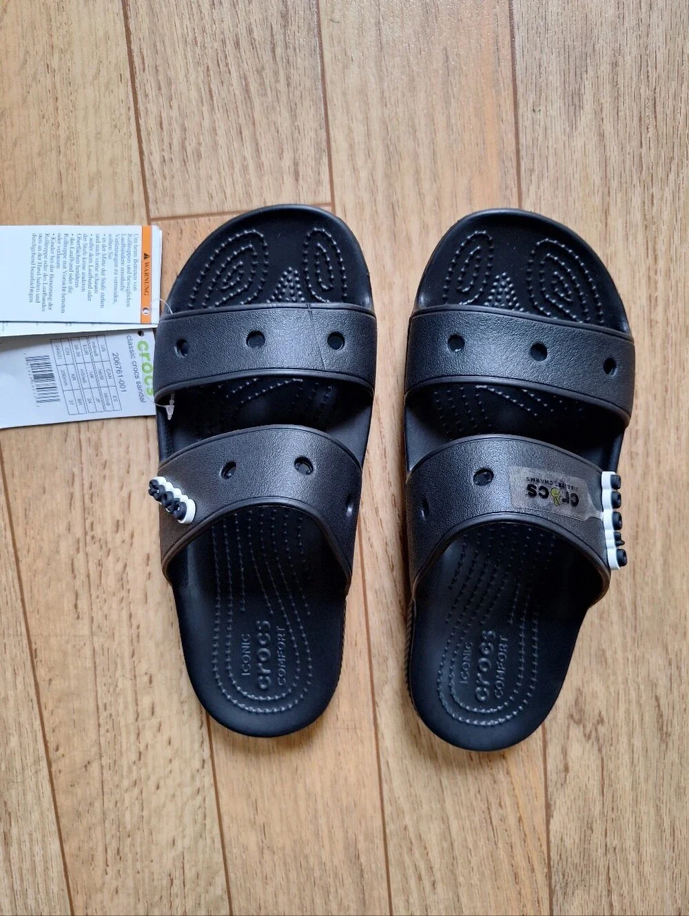 Crocs Classic Two-Strap Sandal Women's Black Size 8